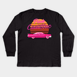 Pink Cadillac - Classic vintage caddy at sunset Kids Long Sleeve T-Shirt